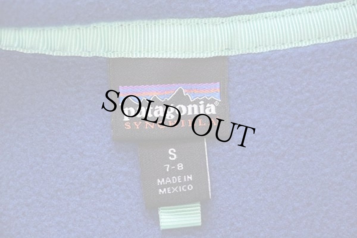 画像4: patagoniaパタゴニア シンチラ フリース スナップT 青×ターコイズ キッズS (4)