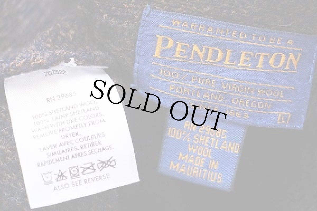 画像4: 00s PENDLETONペンドルトン シェットランド ウールニット カーディガン ミックス L (4)