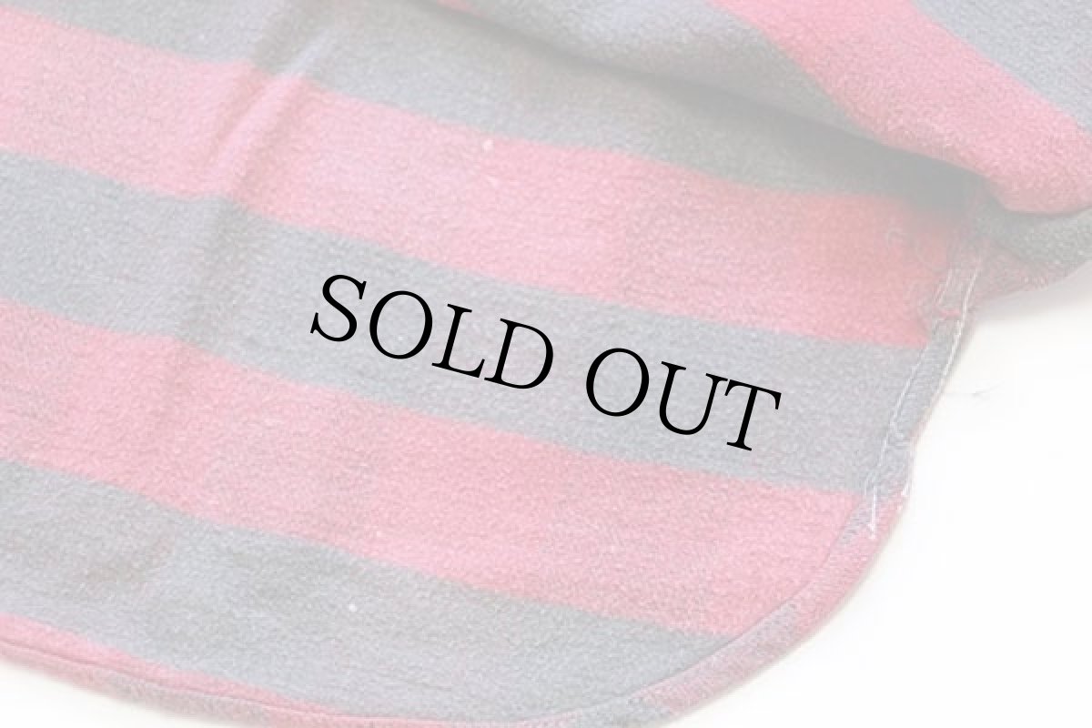 画像7: 40s MONTGOMERY WARD バッファローチェック マチ付き コットン フランネルシャツ 黒×赤 フェード (7)