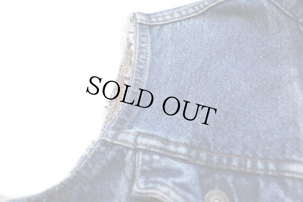 画像6: 80s カナダ製 Levi'sリーバイス 70706 カットオフ デニムベスト 4ポケット ボーイズ18 (6)