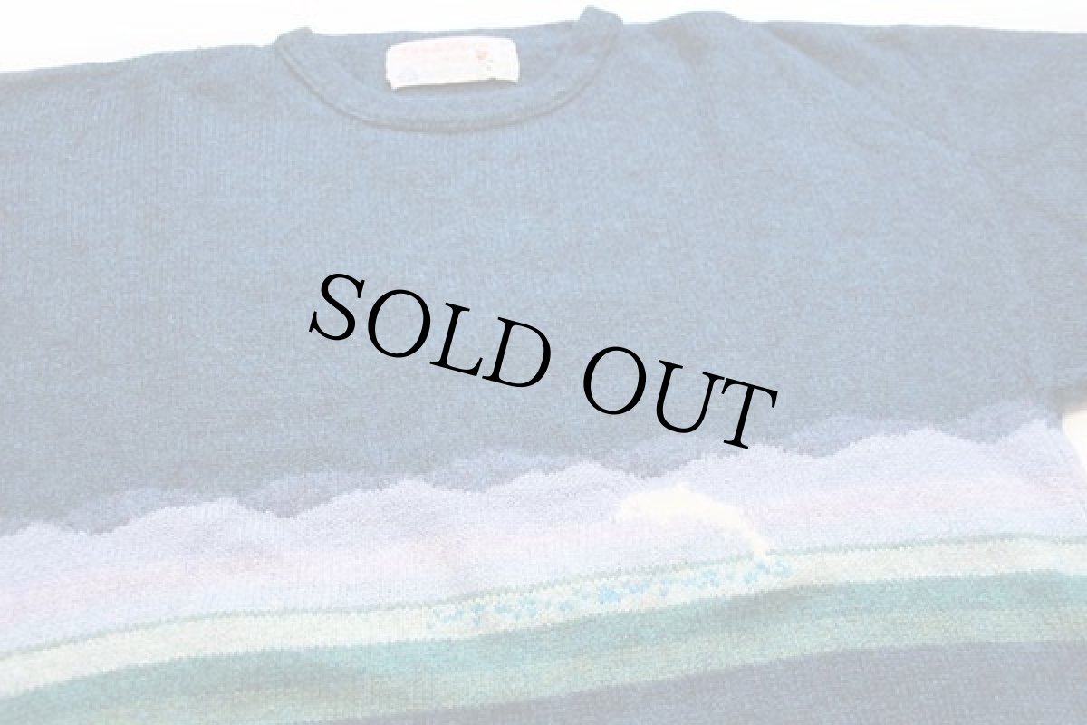 画像3: 80s アイルランド製 Carole Dixon イルカ アート ウールニット セーター XL (3)