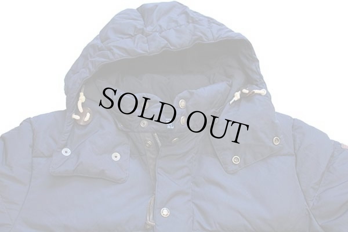 画像3: ポロ ラルフローレン レザーパッチ&フード付き ナイロン ダウンジャケット 紺 L★パーカー (3)