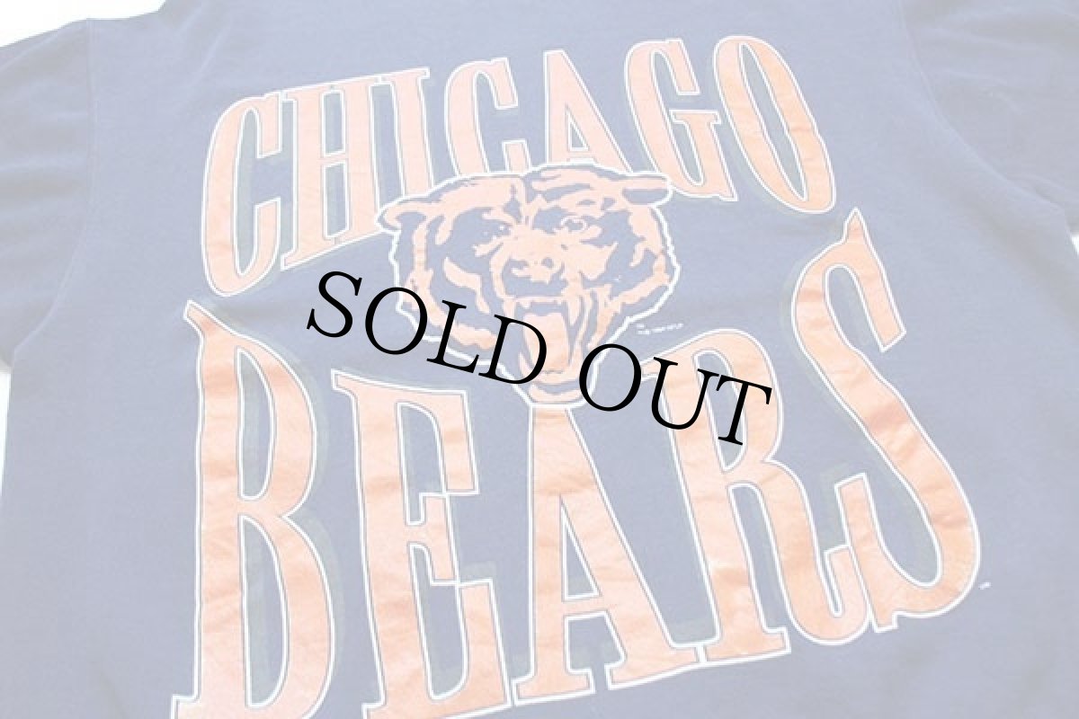 画像3: 90s Hanes NFL CHICAGO BEARS ビッグロゴ 両面プリント スウェット 紺 XL (3)