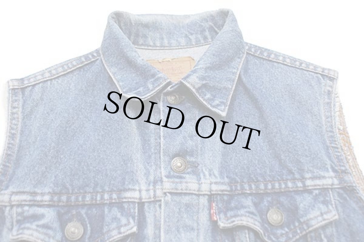 画像3: 80s カナダ製 Levi'sリーバイス 70706 カットオフ デニムベスト 4ポケット ボーイズ18 (3)