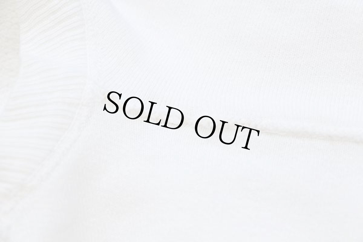 画像7: 40s U.S.NAVAL AIR STATION 前V 針抜きリブ コットン スウェット 白 (7)