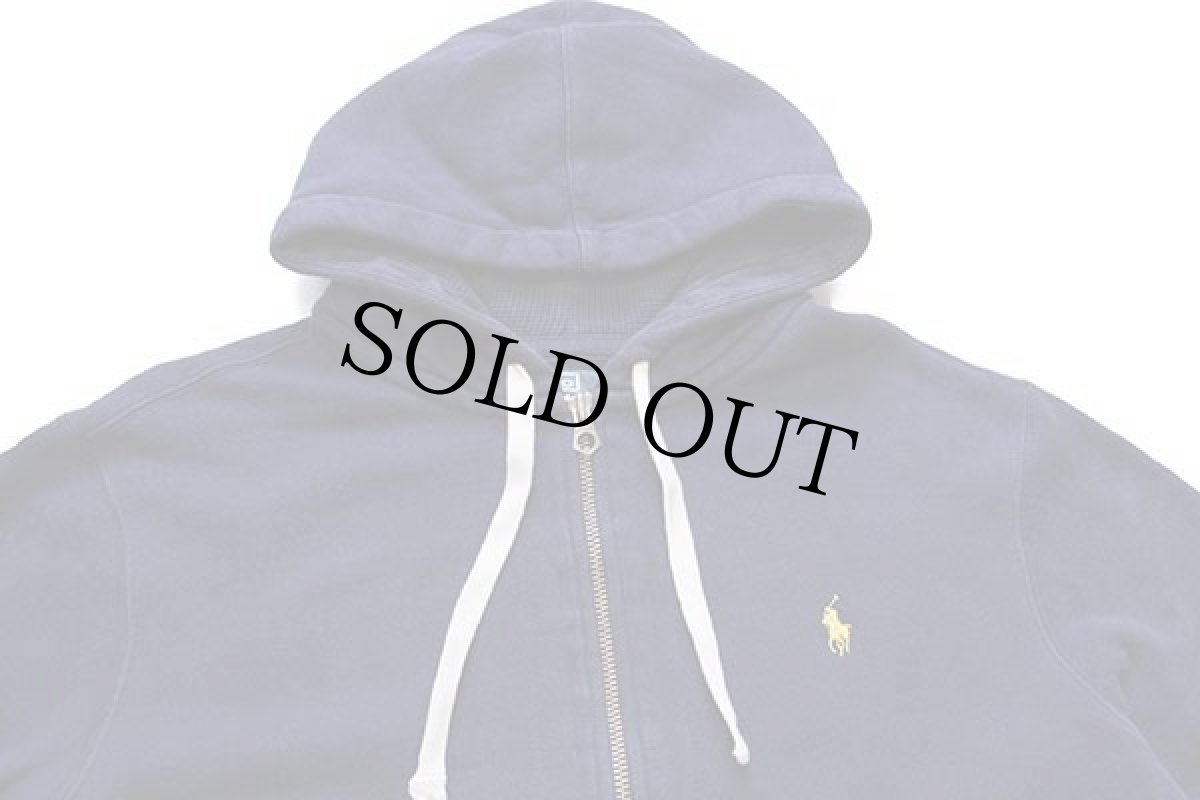 画像3: ポロ ラルフローレン ワンポイント フード裏サーマル スウェット ジップパーカー 紺 XL★B (3)