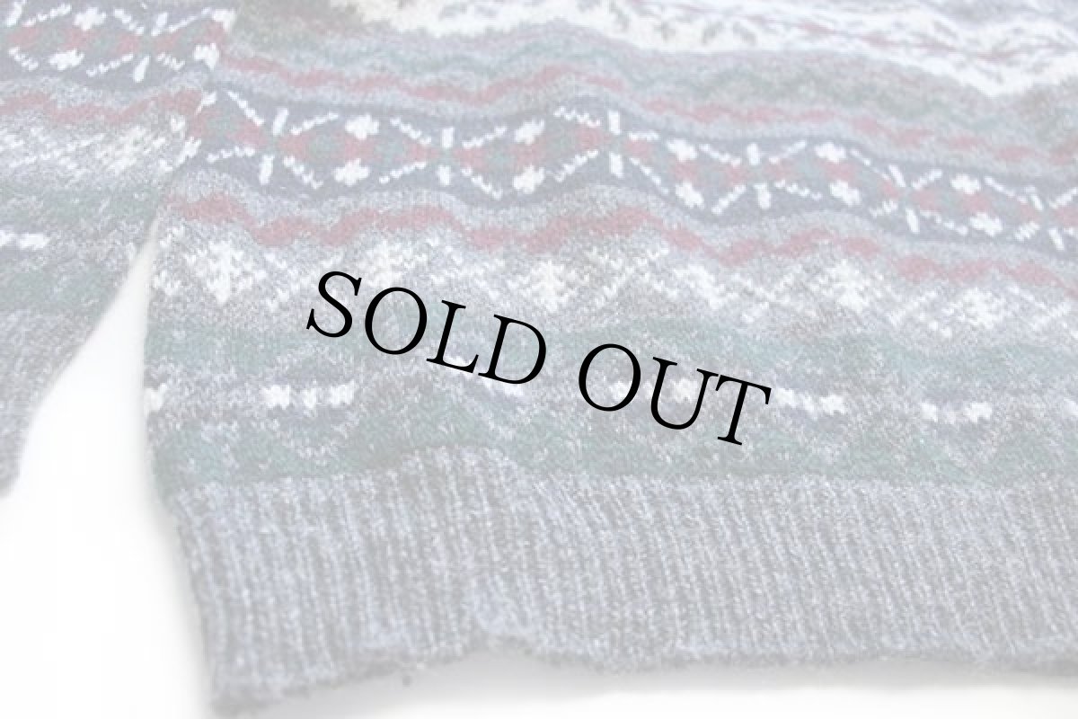 画像5: 90s USA製 Woolrichウールリッチ ノルディック柄 ウールニット セーター M (5)