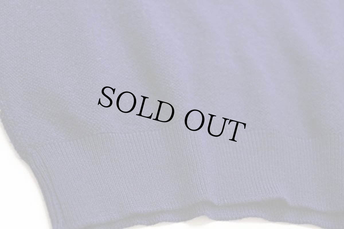 画像5: 70s フランス製 CHEMISE LACOSTE ラコステ ワンポイント Vネック 鹿の子 ウール×アクリルニット セーター 紺 4 (5)