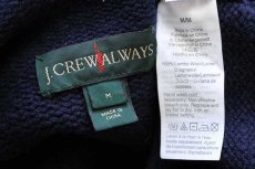 画像4: J.CREW ダイヤ柄 ロールネック ラムウールニット セーター 紺 M (4)