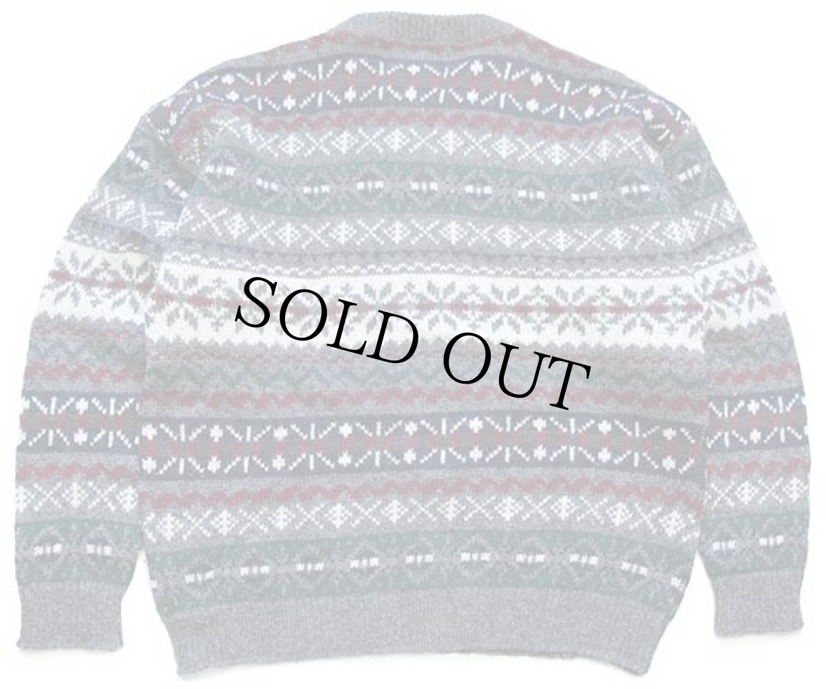 画像2: 90s USA製 Woolrichウールリッチ ノルディック柄 ウールニット セーター M (2)