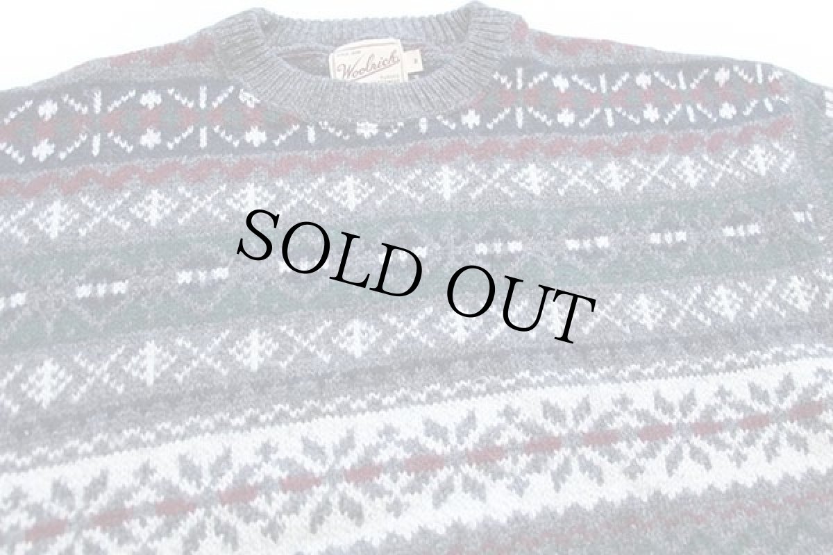 画像3: 90s USA製 Woolrichウールリッチ ノルディック柄 ウールニット セーター M (3)