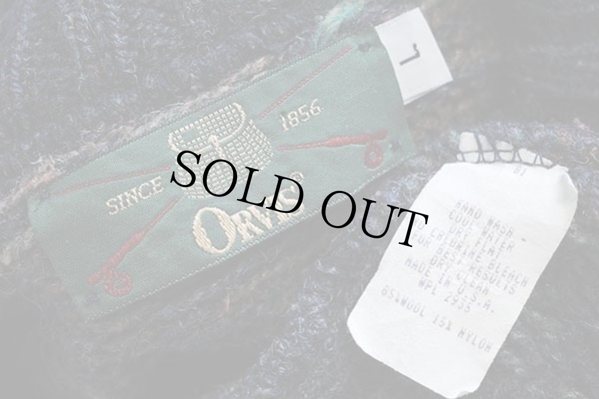 画像4: 90s USA製 ORVISオービス 編み柄 ネップ入り ウールニット セーター L (4)