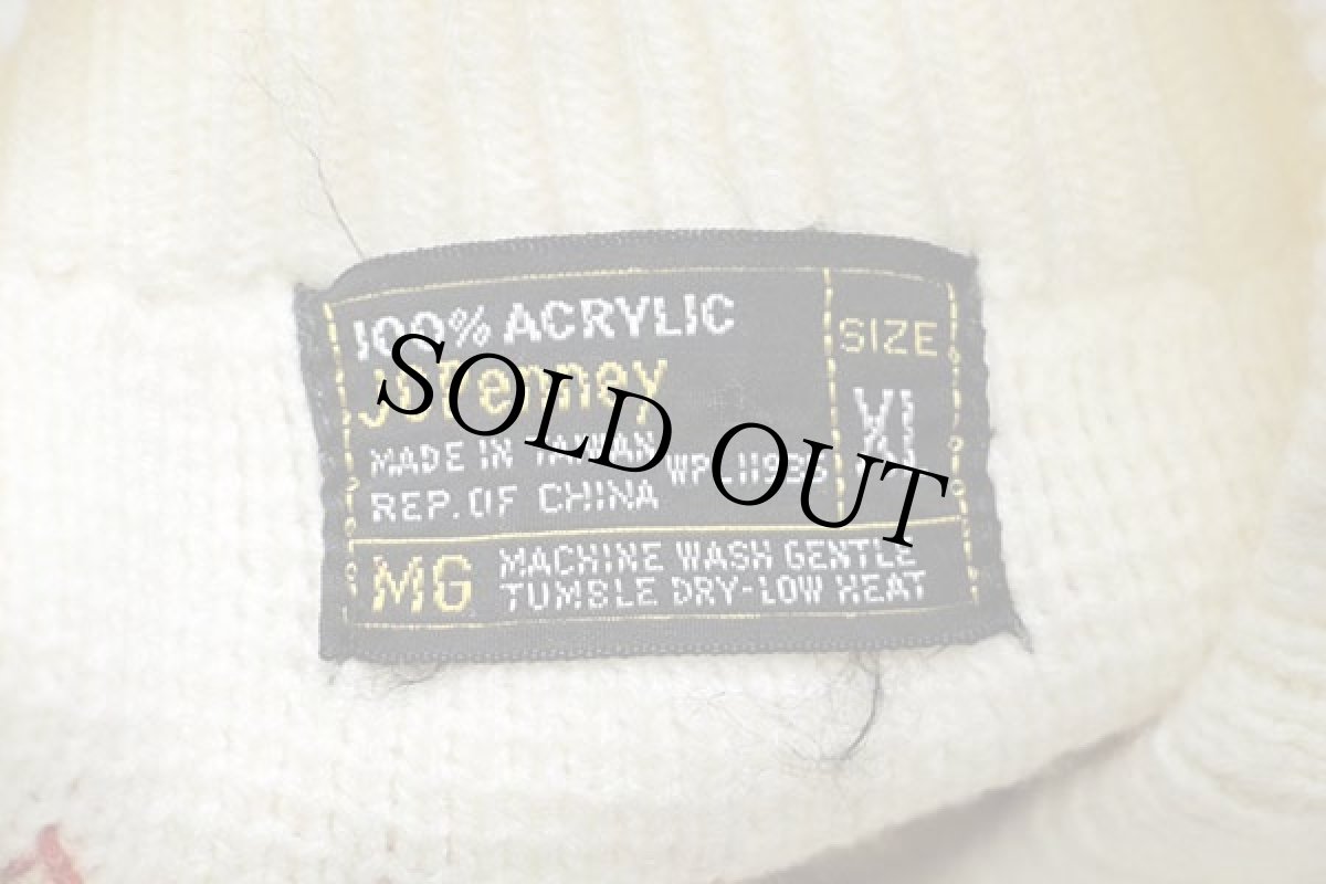 画像4: 70s JCPenney 丸ヨーク ノルディック柄 モックネック アクリルニット セーター XL (4)