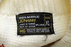 画像4: 70s JCPenney 丸ヨーク ノルディック柄 モックネック アクリルニット セーター XL (4)