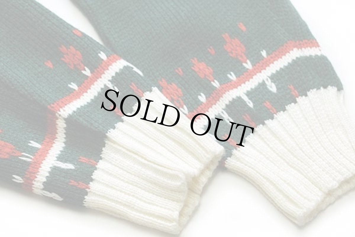 画像6: 70s JCPenney 丸ヨーク ノルディック柄 モックネック アクリルニット セーター XL (6)