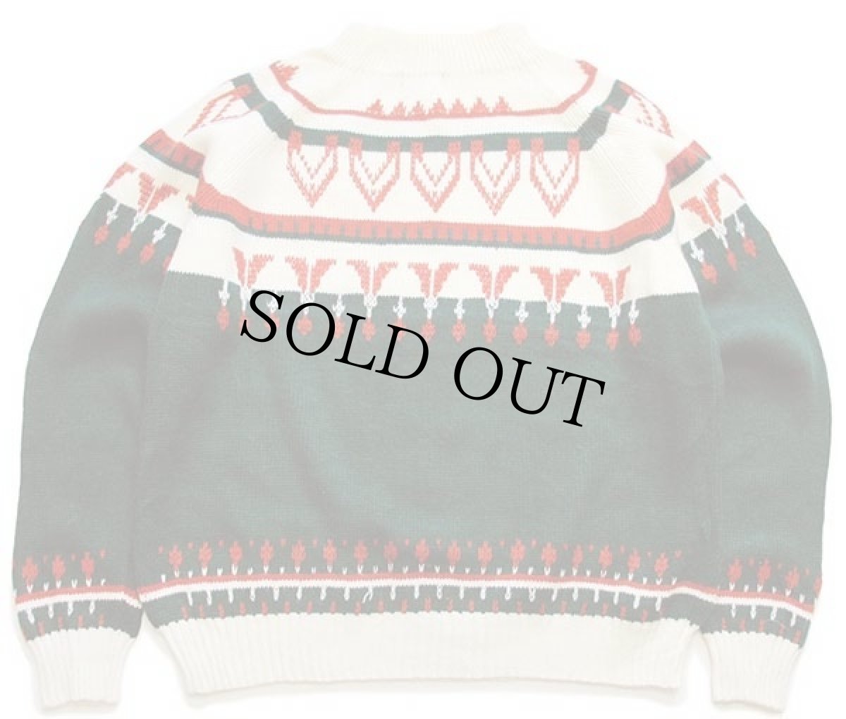 画像2: 70s JCPenney 丸ヨーク ノルディック柄 モックネック アクリルニット セーター XL (2)