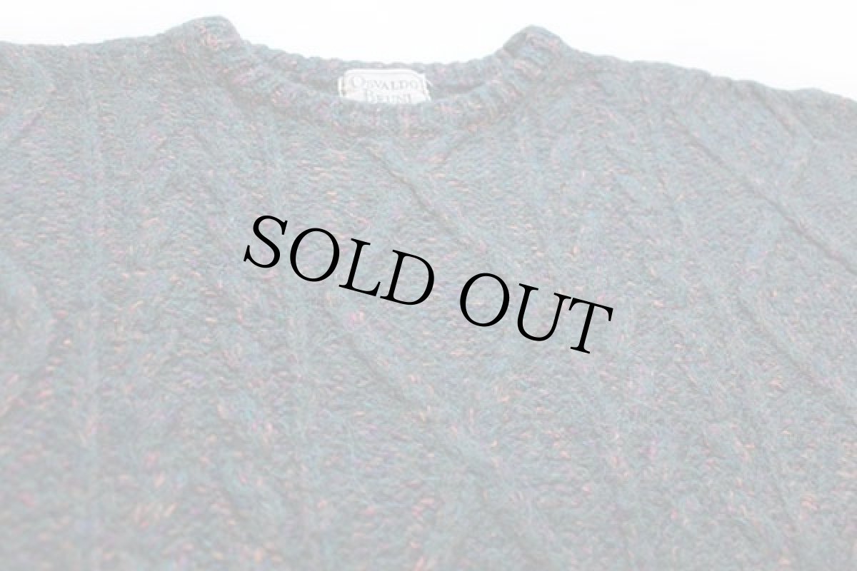 画像3: 90s イタリア製 OSVALDO BRUNI ネップ入り ケーブル編み ウールニット セーター★フィッシャーマン (3)