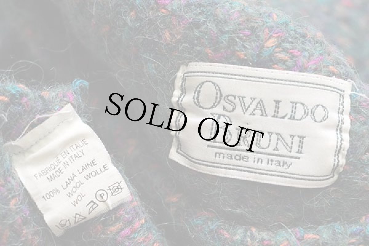 画像4: 90s イタリア製 OSVALDO BRUNI ネップ入り ケーブル編み ウールニット セーター★フィッシャーマン (4)