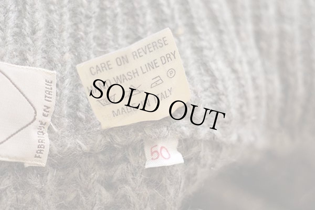 画像5: 80s イタリア製 Claude Reyner ツートン 切り替え ローゲージ ウール×キッドモヘヤ ニット カーディガン 50 (5)