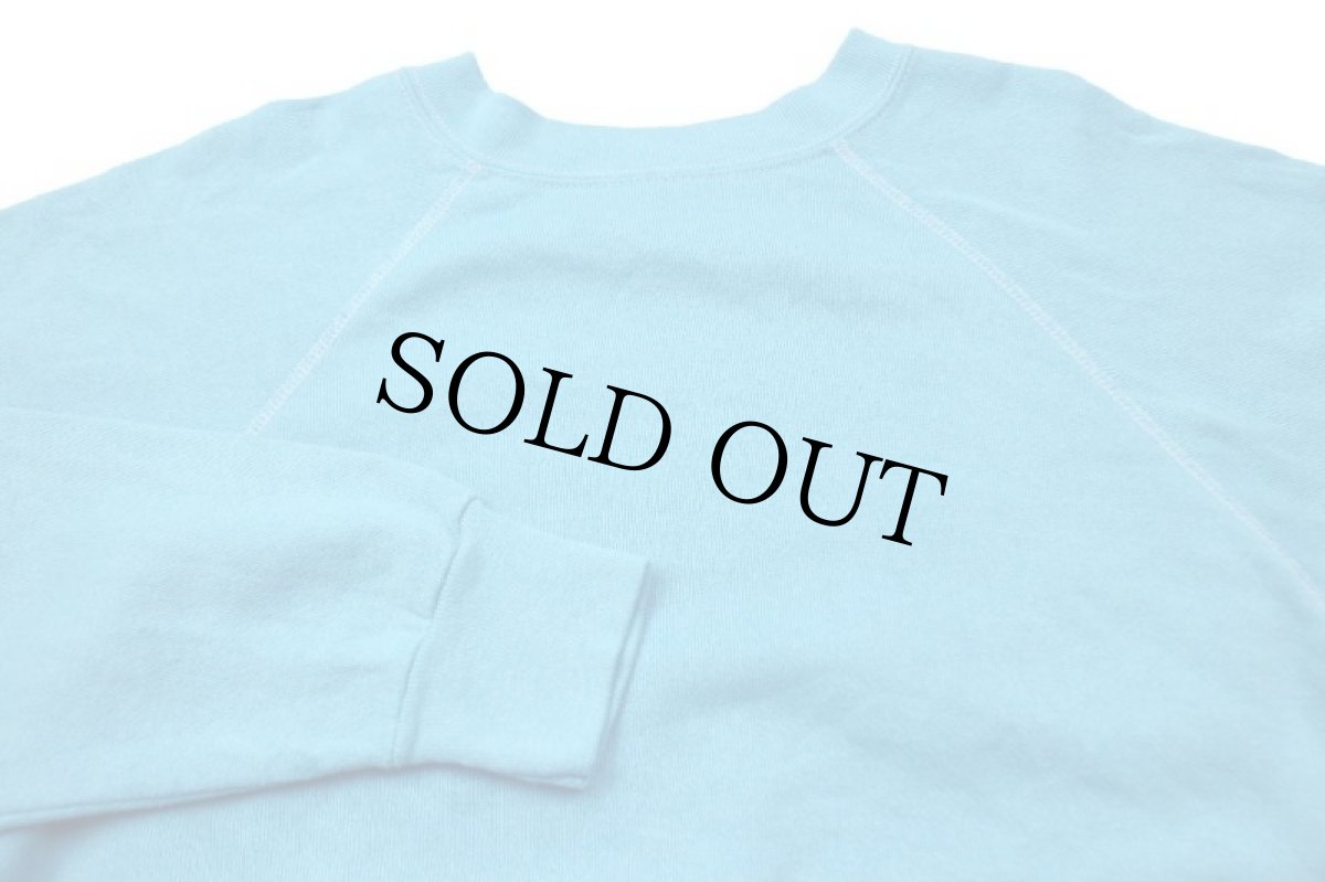 画像3: 80s USA製 Tultex 無地 スウェット 後染め 水色 L★ブランク (3)