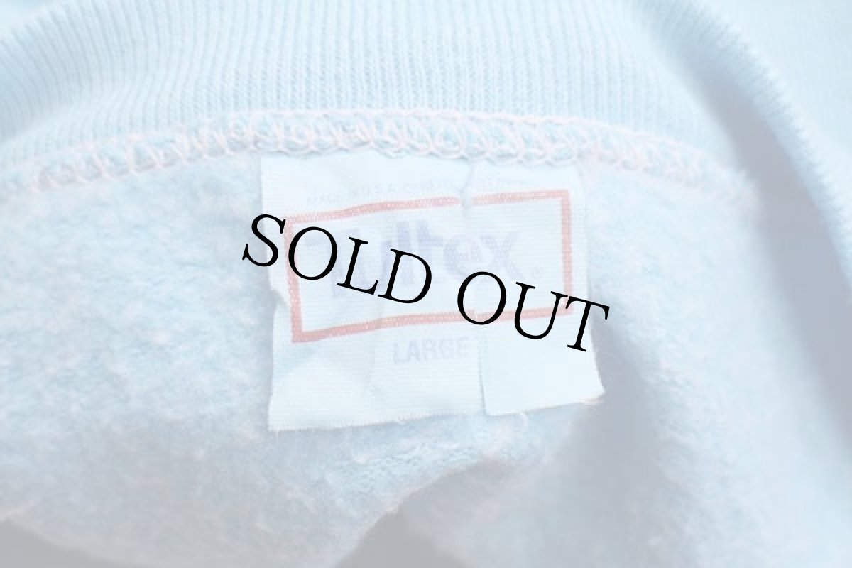 画像4: 80s USA製 Tultex 無地 スウェット 後染め 水色 L★ブランク (4)