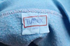 画像4: 80s USA製 Tultex 無地 スウェット 後染め 水色 L★ブランク (4)