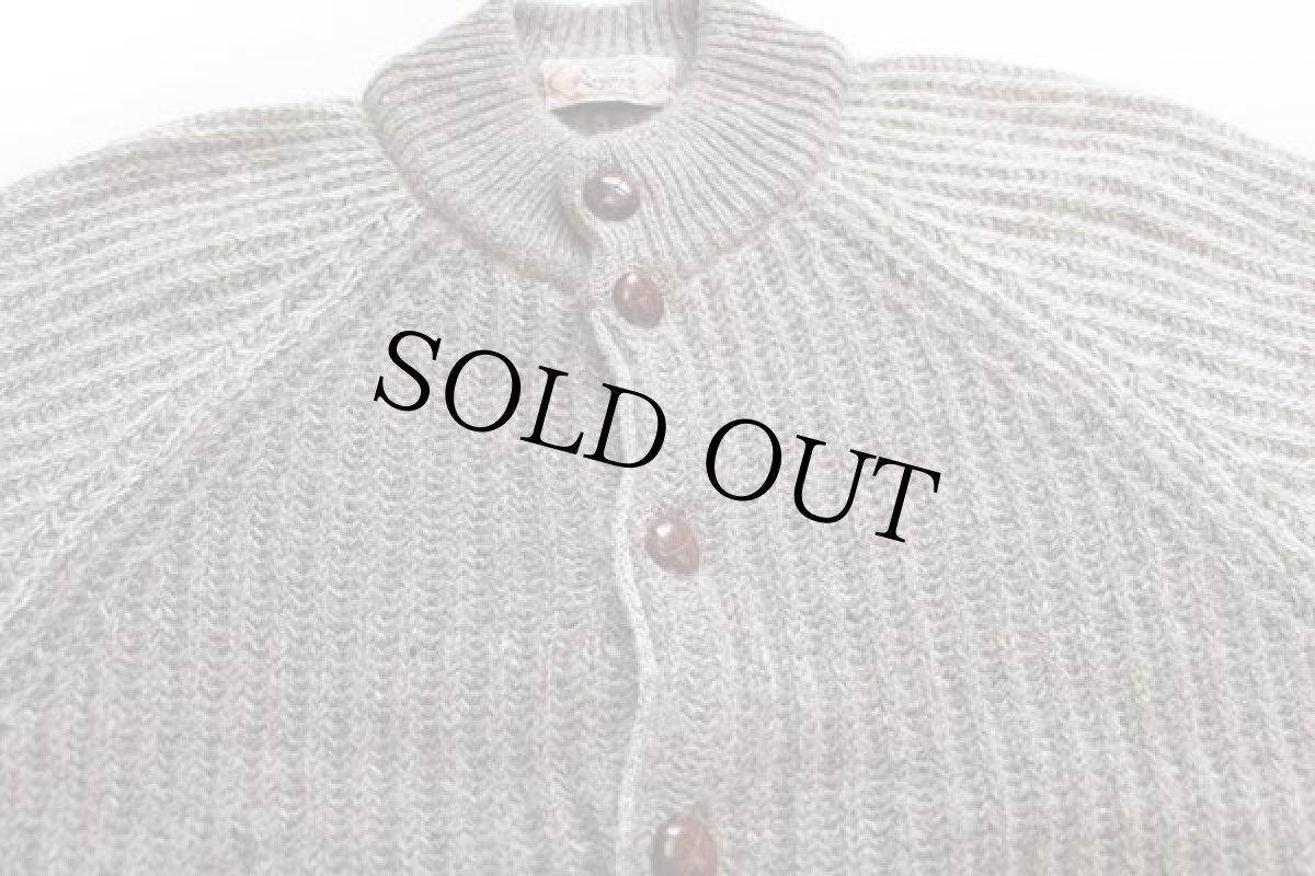 画像3: 80s イタリア製 Claude Reyner ツートン 切り替え ローゲージ ウール×キッドモヘヤ ニット カーディガン 50 (3)