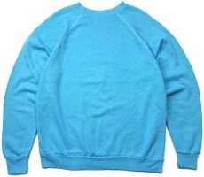 画像1: 80s USA製 Tultex 無地 スウェット 後染め 水色 L★ブランク (1)