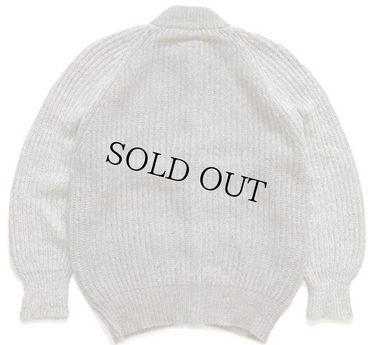 画像2: 80s イタリア製 Claude Reyner ツートン 切り替え ローゲージ ウール×キッドモヘヤ ニット カーディガン 50 (2)