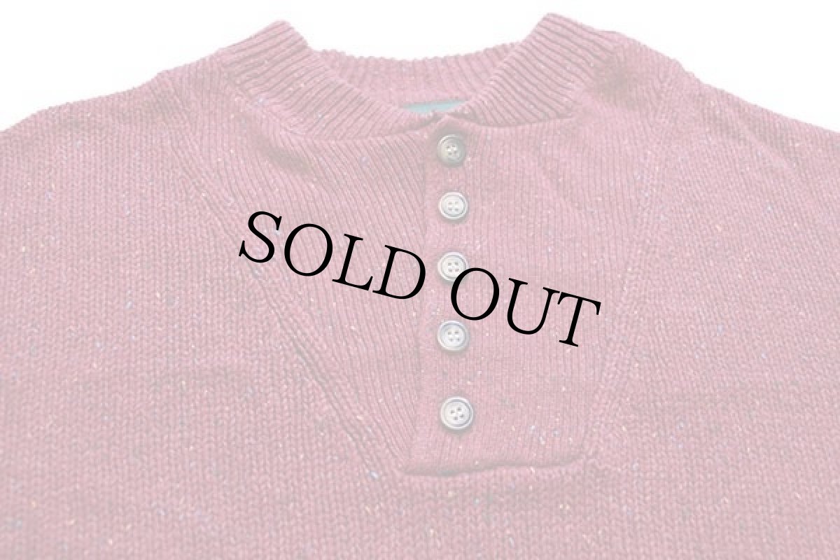 画像3: 英国製 Scendia WOODS 5ボタン ヘンリーネック ネップ入り ラミー×ウール×アクリルニット セーター 小豆色 XL (3)