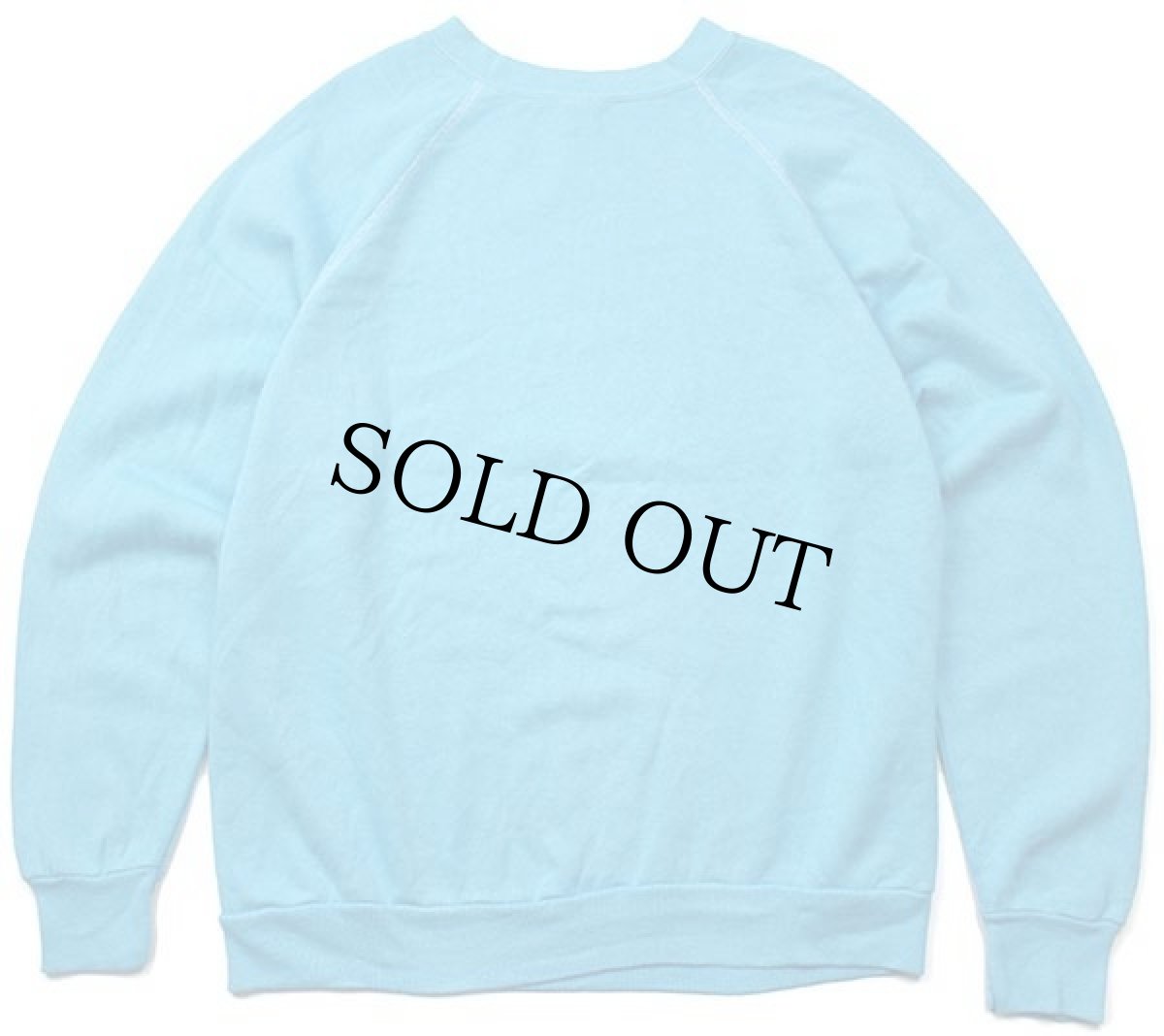 画像2: 80s USA製 Tultex 無地 スウェット 後染め 水色 L★ブランク (2)