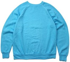 画像2: 80s USA製 Tultex 無地 スウェット 後染め 水色 L★ブランク (2)