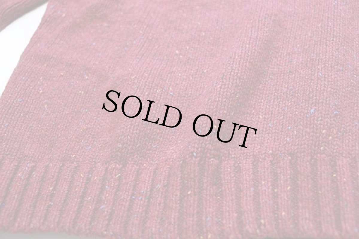 画像5: 英国製 Scendia WOODS 5ボタン ヘンリーネック ネップ入り ラミー×ウール×アクリルニット セーター 小豆色 XL (5)