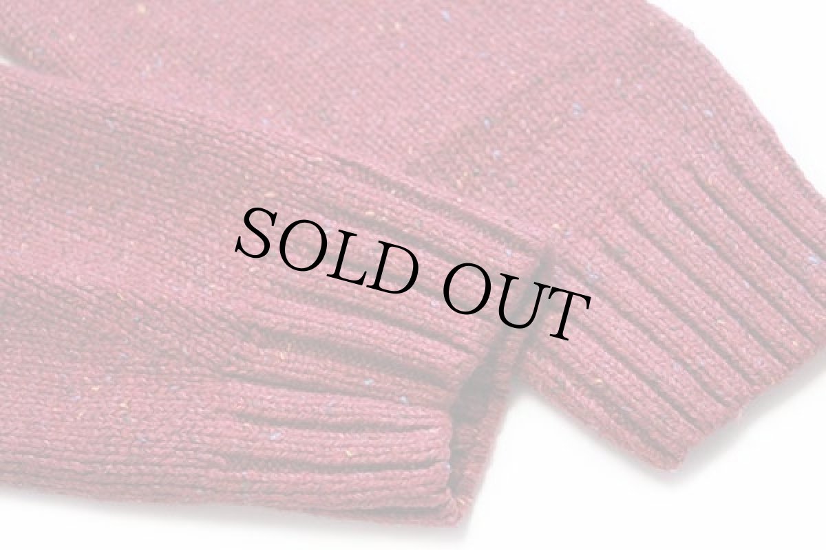 画像6: 英国製 Scendia WOODS 5ボタン ヘンリーネック ネップ入り ラミー×ウール×アクリルニット セーター 小豆色 XL (6)