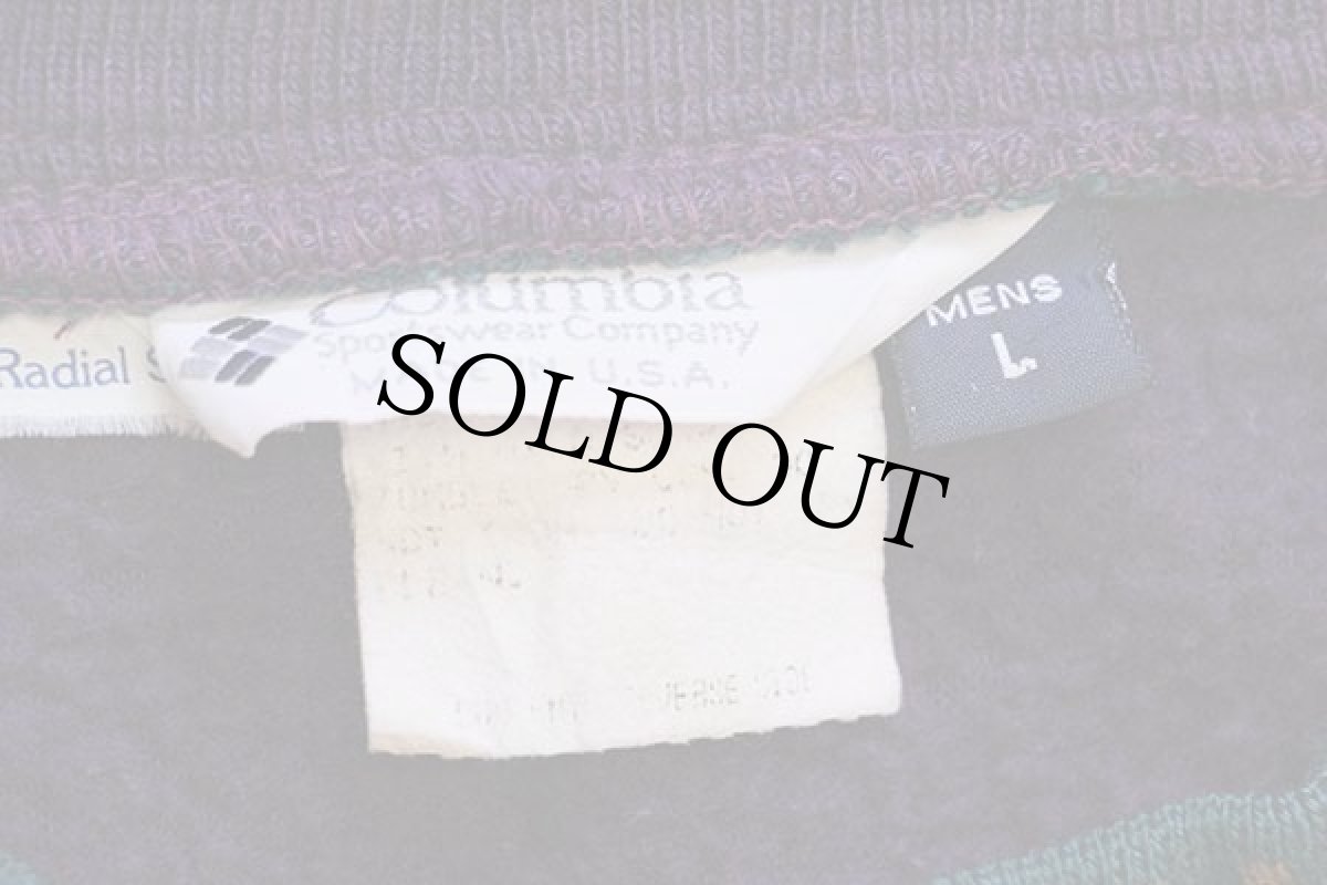 画像4: 90s USA製 Columbiaコロンビア 前V フリース スウェット 紫 L (4)