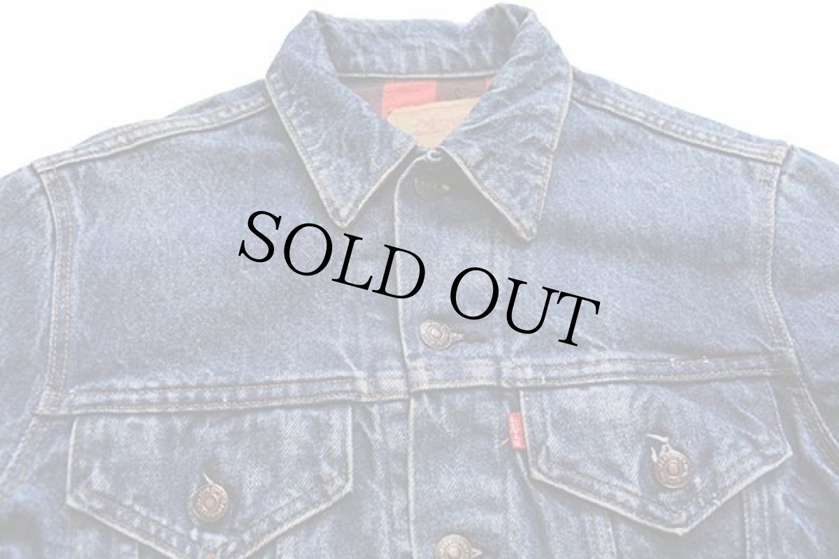 画像3: 80s USA製 Levi'sリーバイス 70411 バッファローチェック ネルライナー デニムジャケット 4ポケット 36 (3)