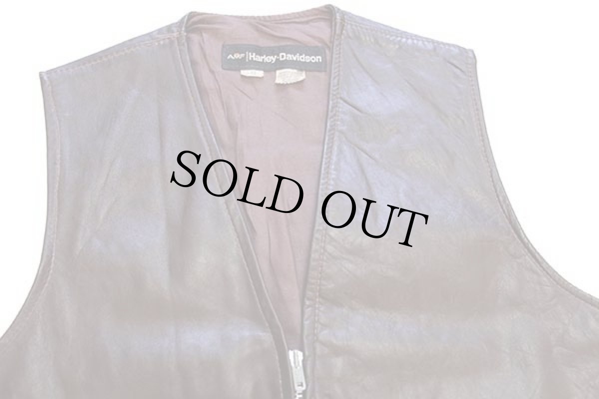 画像3: 70s AMF HARLEY-DAVIDSONハーレー ダビッドソン レザーベスト 焦げ茶 42 (3)