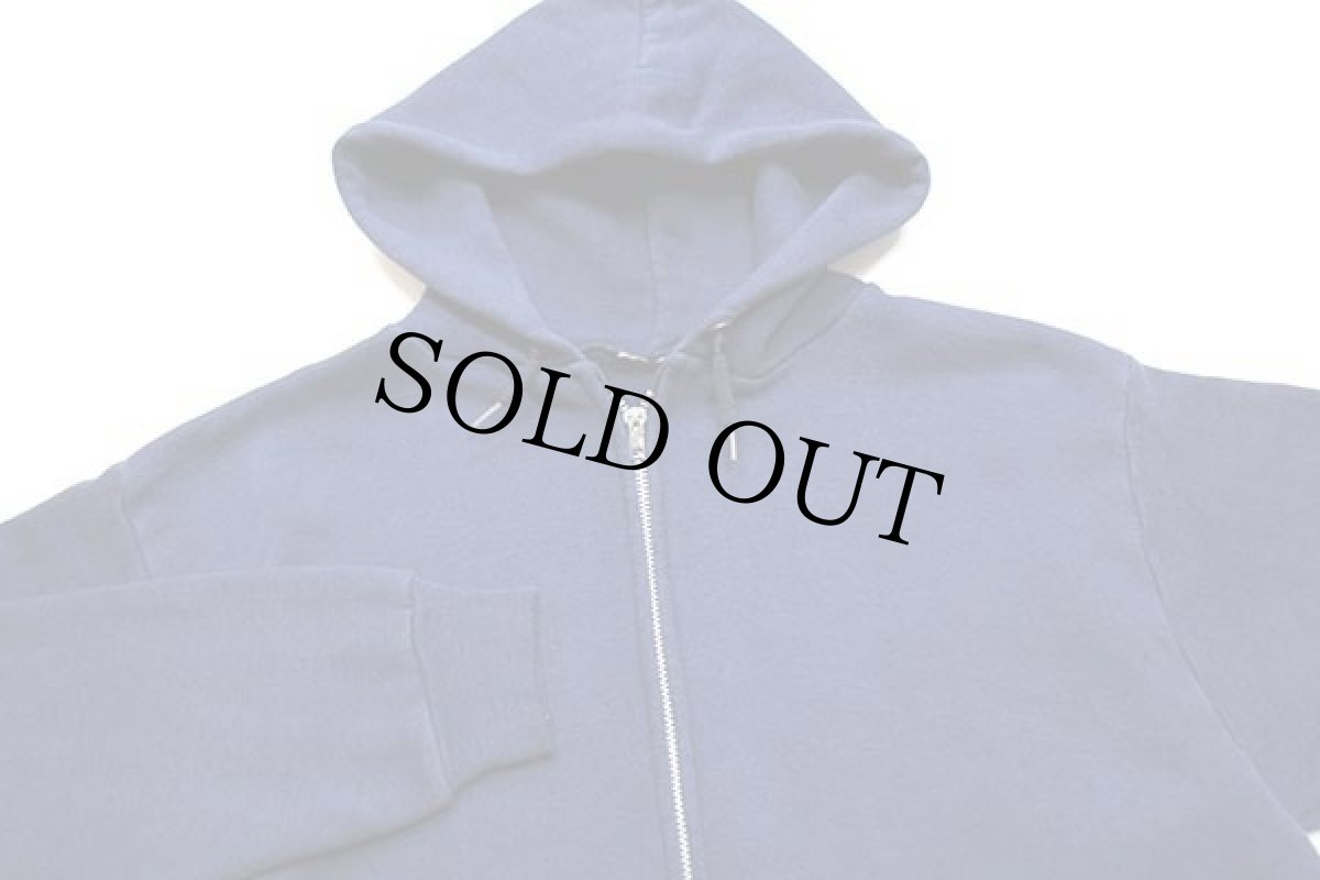 画像3: 80s UNKNOWN 無地 スウェット ジップパーカー 紺 (3)