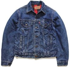 画像1: 80s USA製 Levi'sリーバイス 70411 バッファローチェック ネルライナー デニムジャケット 4ポケット 36 (1)