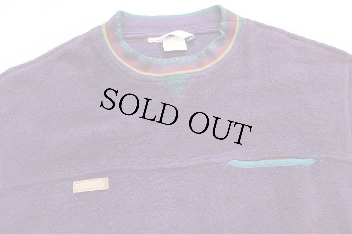 画像3: 90s USA製 Columbiaコロンビア 前V フリース スウェット 紫 L (3)