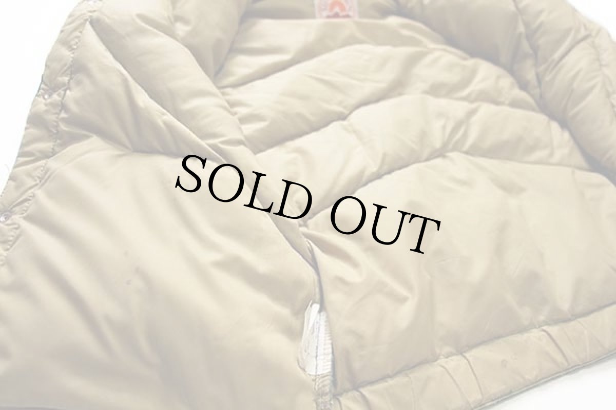 画像5: 80s USA製 SUN DOWN ツートン ヨーク切り替え ダウンベスト 緑×タン S (5)