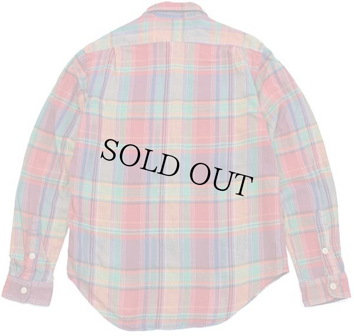 画像2: ポロ ラルフローレン マドラスチェック コットン フランネルシャツ L★インド綿 (2)