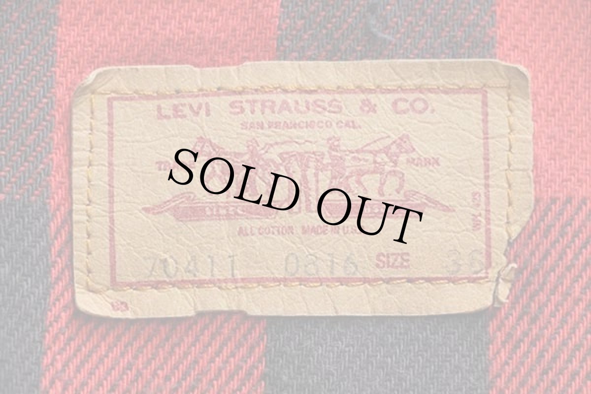 画像4: 80s USA製 Levi'sリーバイス 70411 バッファローチェック ネルライナー デニムジャケット 4ポケット 36 (4)