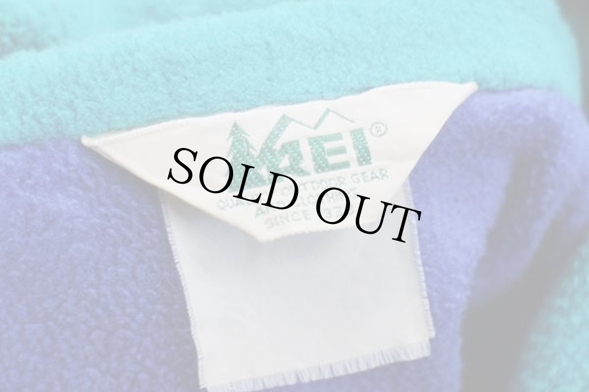 画像5: 80s REI マルチカラー 切り替え POLARTEC フリースジャケット 青 M (5)