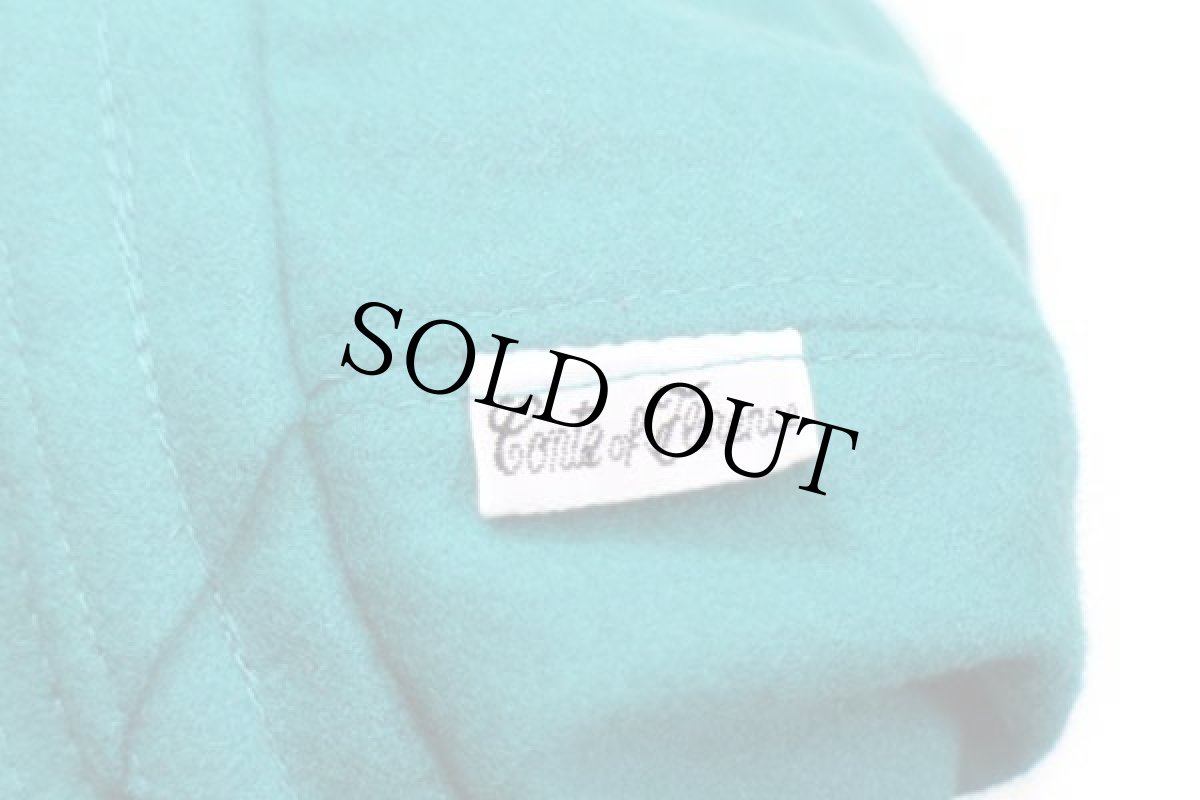 画像6: 90s イタリア製 Conte of Florence ロゴ刺繍 耳当て付き ウールハット エメラルドグリーン (6)