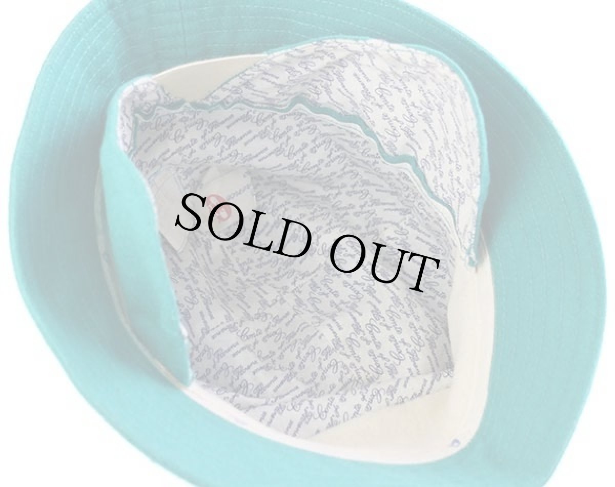 画像8: 90s イタリア製 Conte of Florence ロゴ刺繍 耳当て付き ウールハット エメラルドグリーン (8)