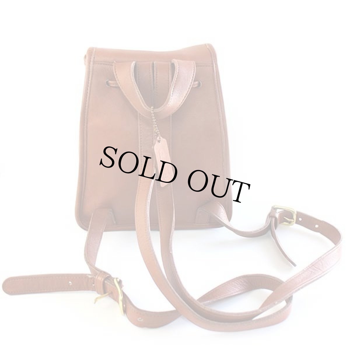 画像2: USA製 COACH オールド コーチ レザー リュックサック 茶★9960 (2)