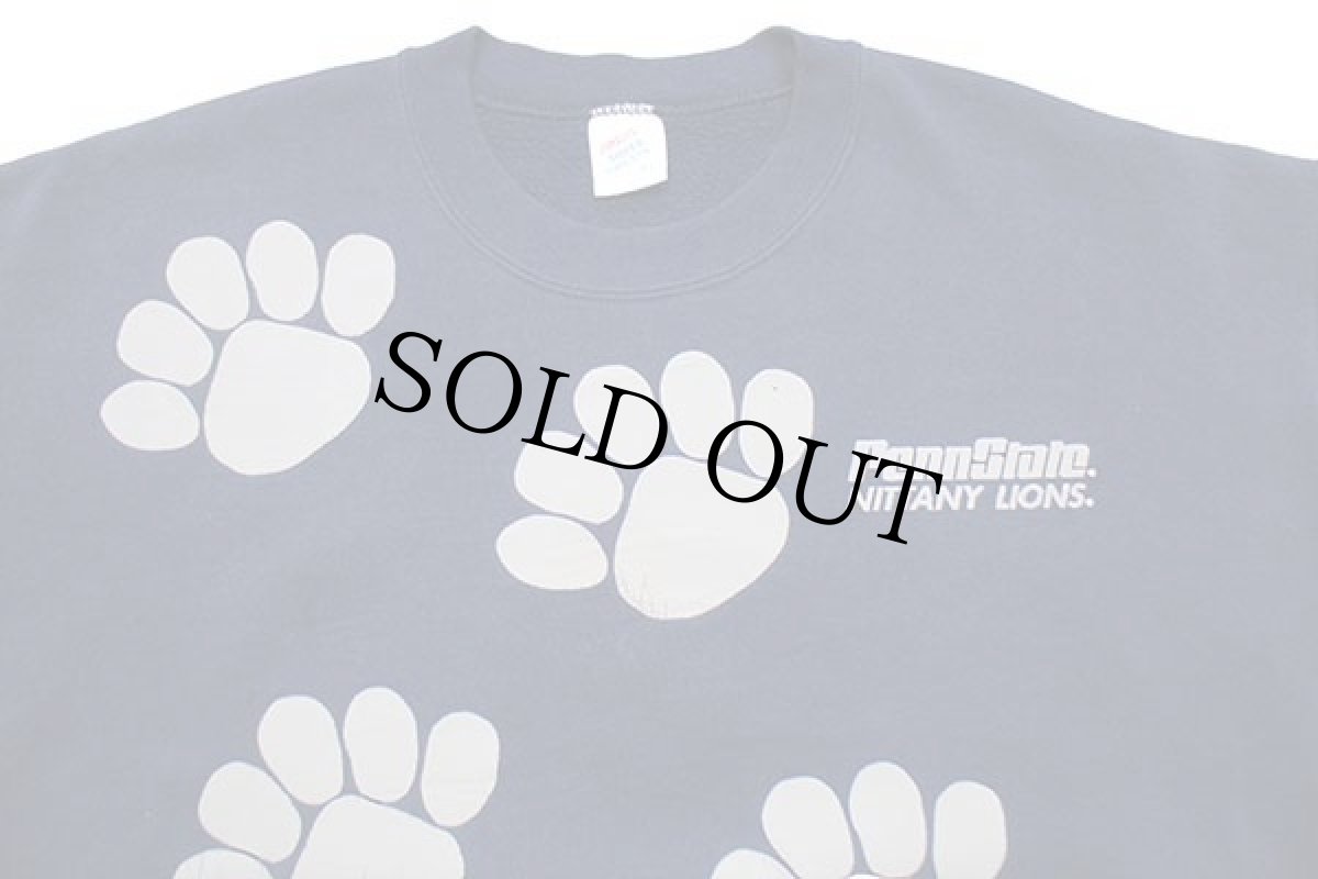 画像3: 90s USA製 PennState NITTANY LIONS 足型 スウェット 紺 XL (3)