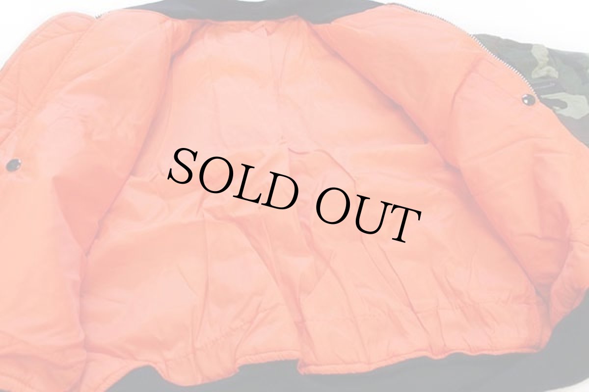 画像5: デッドストック★90s USA製 CORINTH ウッドランドカモ コットン MA-1 フライトジャケット XL (5)