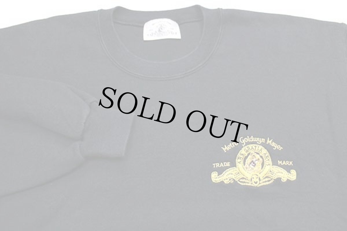 画像3: 90s USA製 Metro goldwyn Mayer ロゴ刺繍 スウェット 黒 L (3)